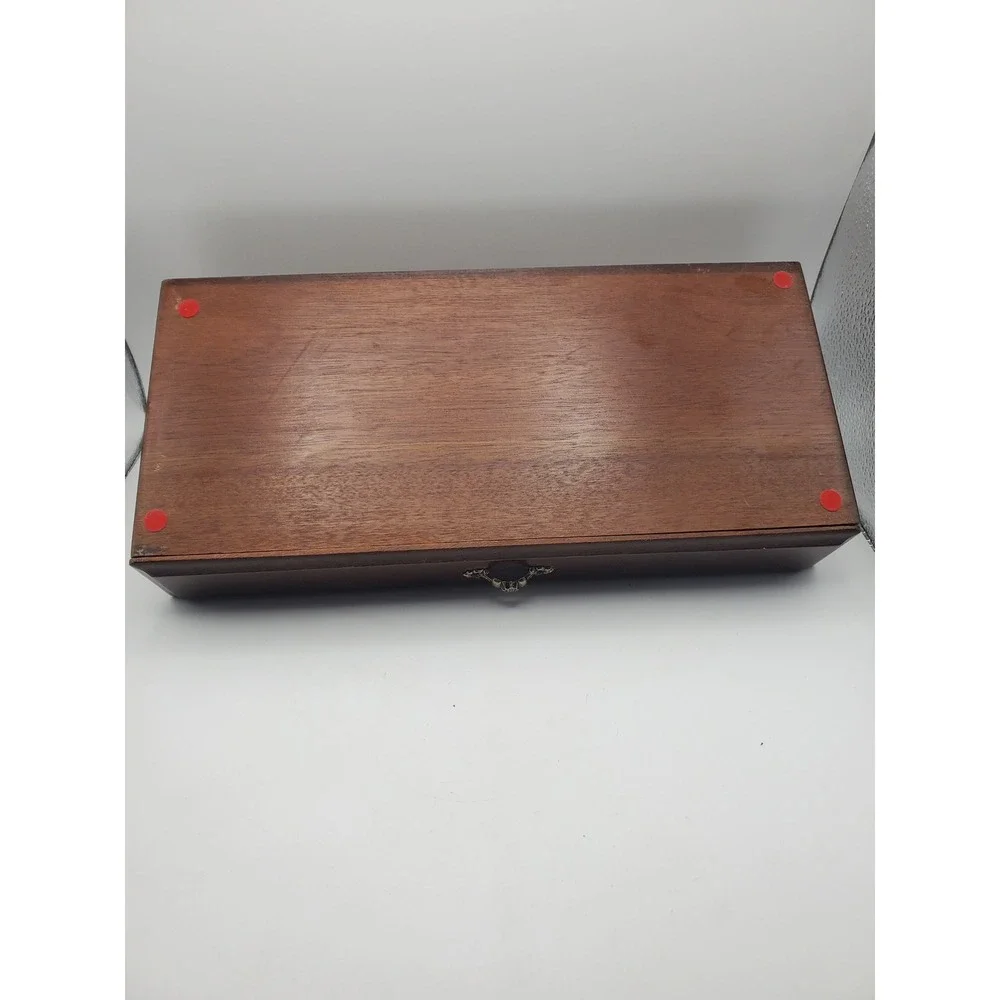 Vintage London Leather Men's Wooden Dresser Valet Box